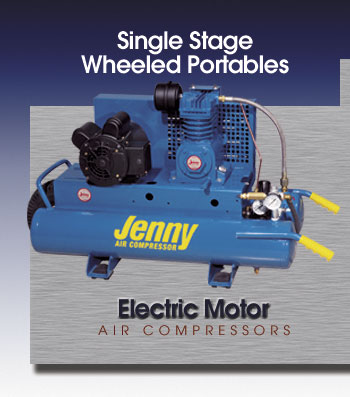 Jenny Single Stage Electric Motor Wheeled Portable Air Compressors